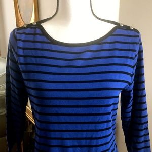 Chico’s Boatneck Striped Top with Studs